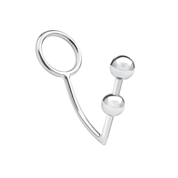 2 Bead Anal Hook & Cock Ring 45mm