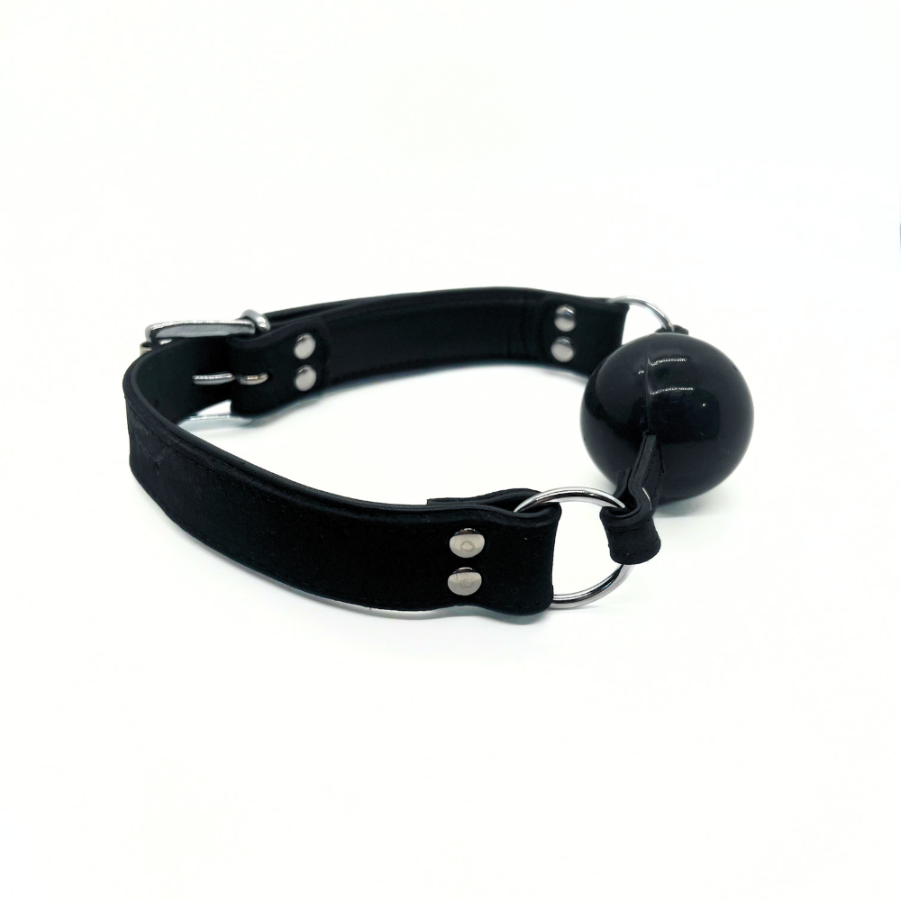 Black Leather Ball Gag 2