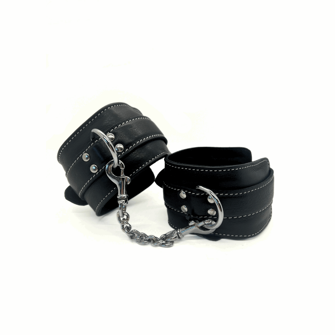 Black Leather Cuffs 1