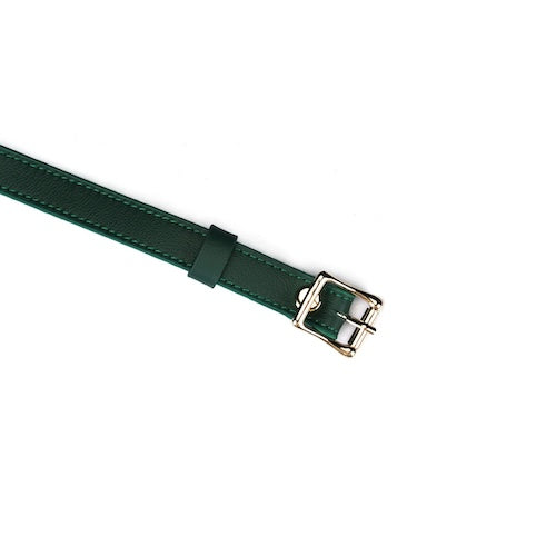 Rich Emerald Leather Blindfold