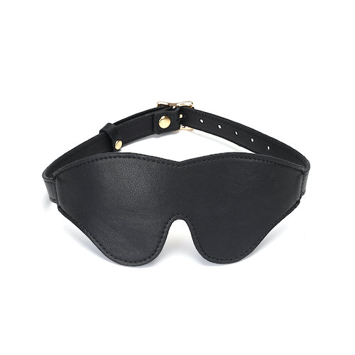 Black Onyx Leather Blindfold