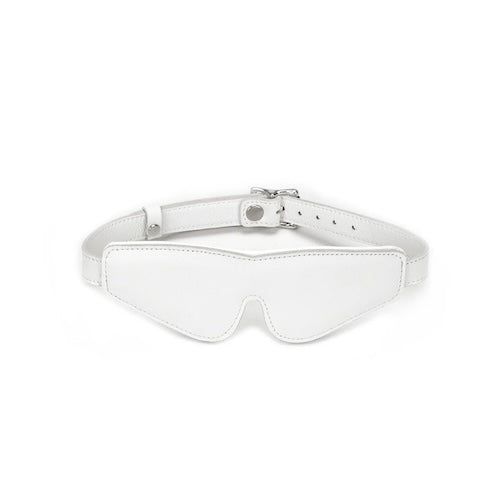 Icy White Leather Blindfold