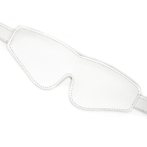 Icy White Leather Blindfold