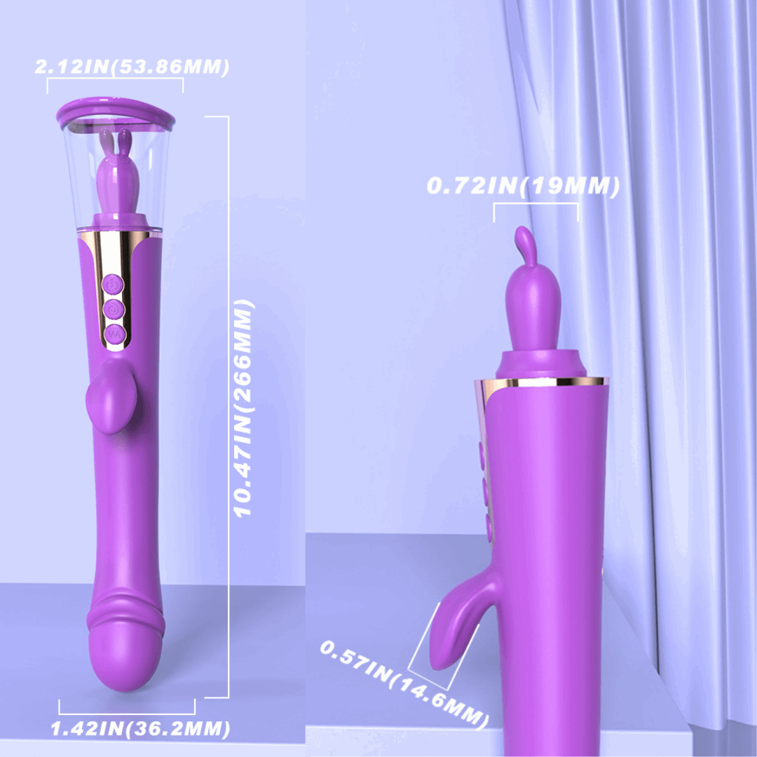 Rechargeable silicone dual oral sex simulator & g-spot vibrator