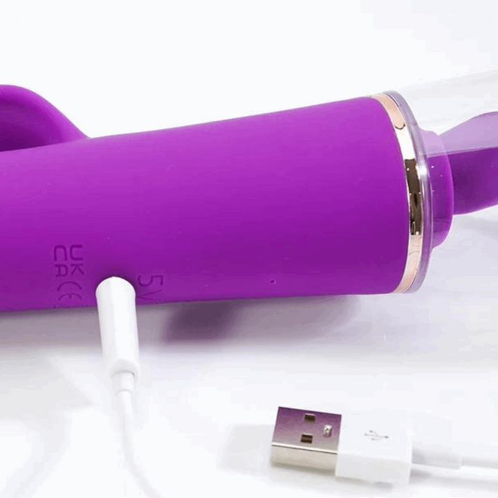 Rechargeable silicone dual oral sex simulator & g-spot vibrator