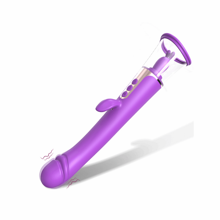 Rechargeable silicone dual oral sex simulator & g-spot vibrator