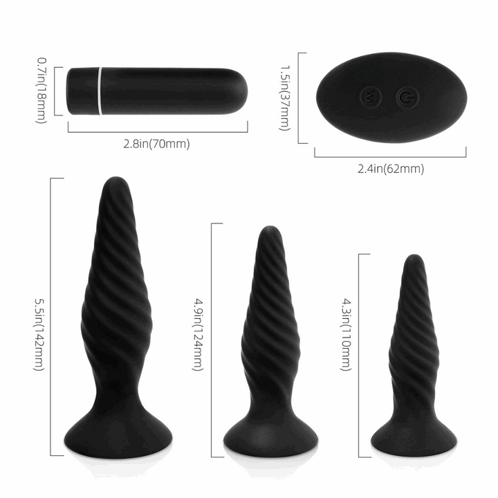 Rechargeable anal plug set with remote